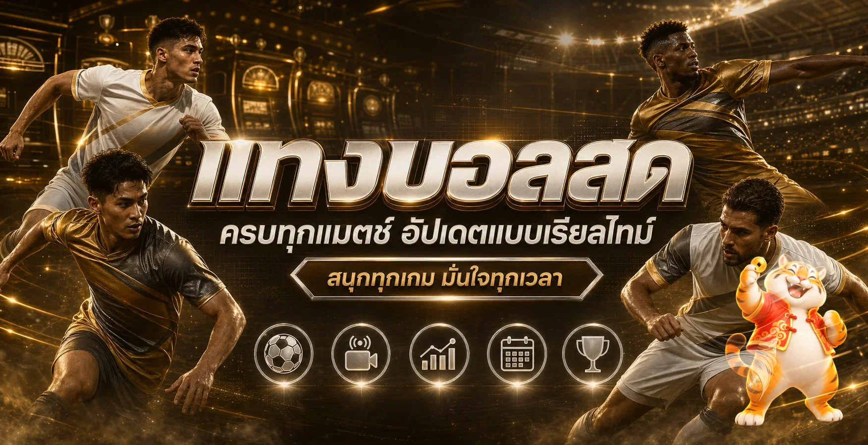 แบนเนอร์แทงบอลและผลบอลสดโทนดำทองของ 52m